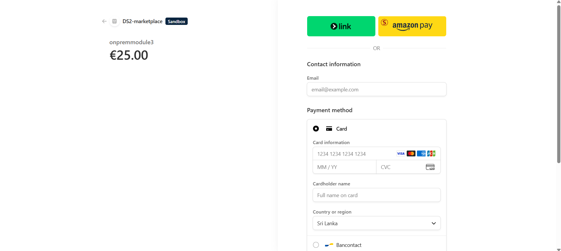 Secure payment page