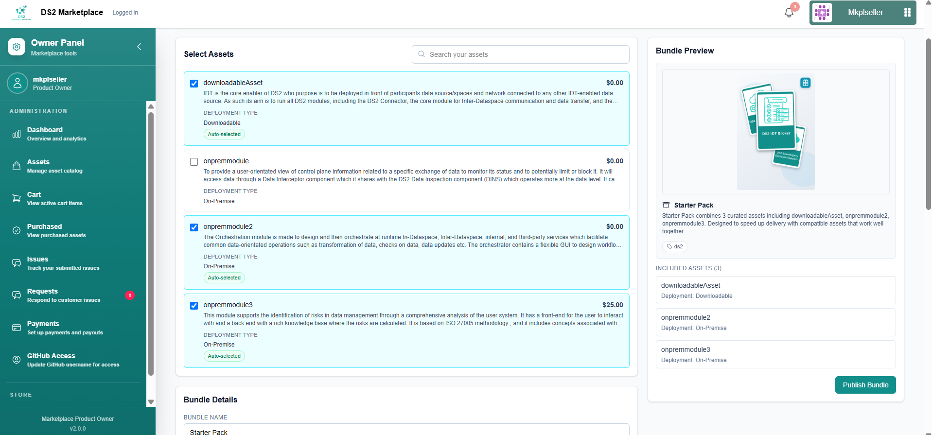 Publish Bundle button in the Bundle Preview panel