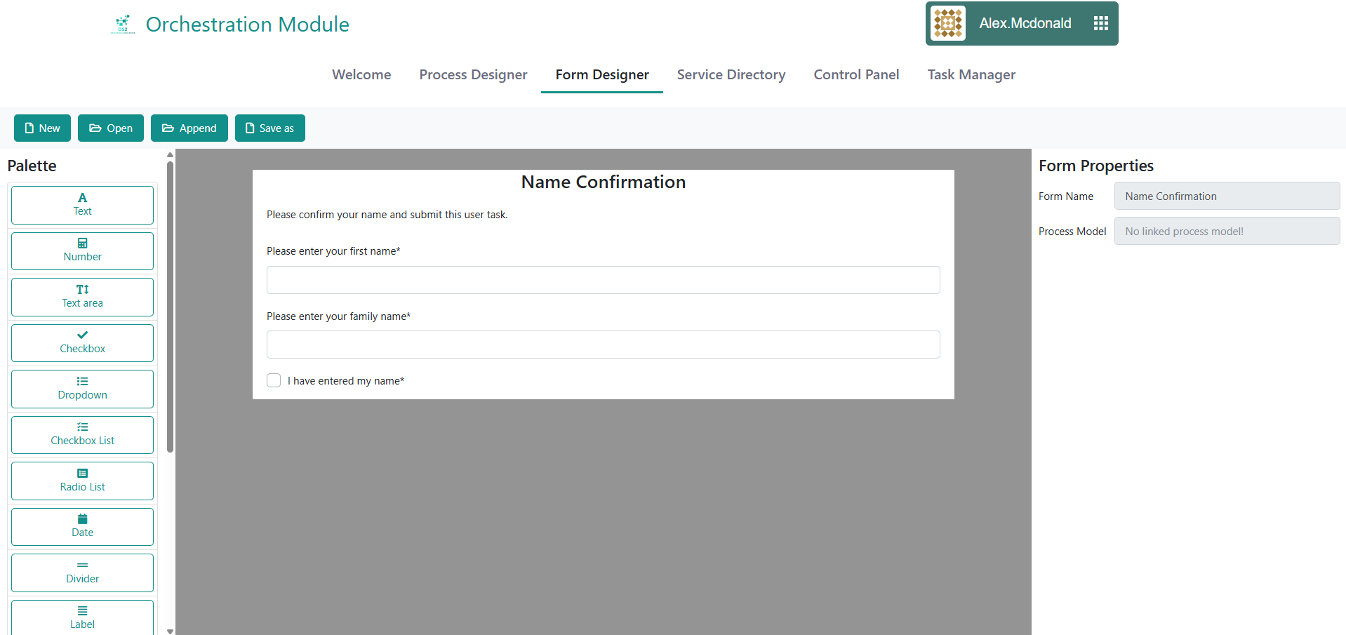 Form Designer View