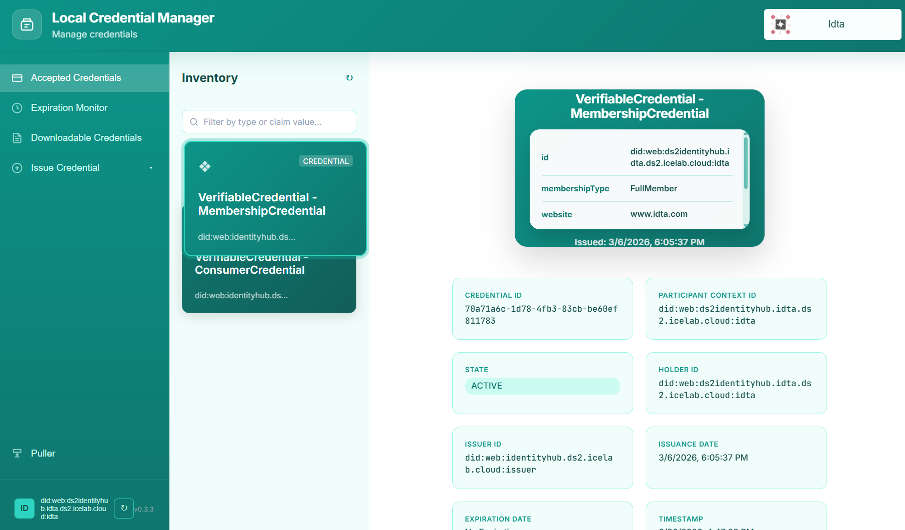 Credential Manager Wallet